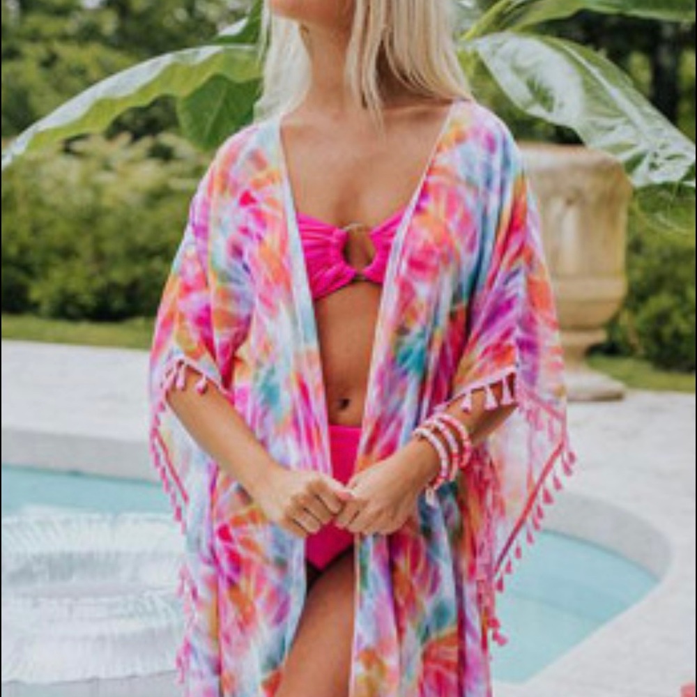 🔥👑Last One! Multicolor Tassel Trim Kimono